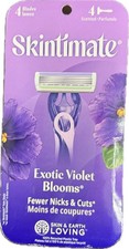 Skintimate Exotic Violet Blooms Cartridge Razor Purple 4 Blades 4 Cartridges