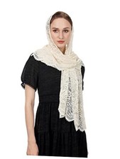 Rectangular Chapel Veil Scarf Catholic Church Veils Mantilla Wrap Shawl Ivory