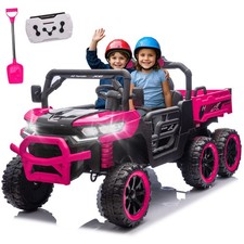 24V Kids Ride on Toy Electric Dump Truck 2 Seater Power Wheels UTV w/Remote,LED