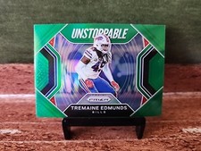 2020 Panini Prizm Football Unstoppable Green Prizm #4 Tremaine Edmunds Bills