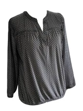 LOFT Ann Taylor Sz Small Blue Gray Small Print Casual, Office, Vacation Top