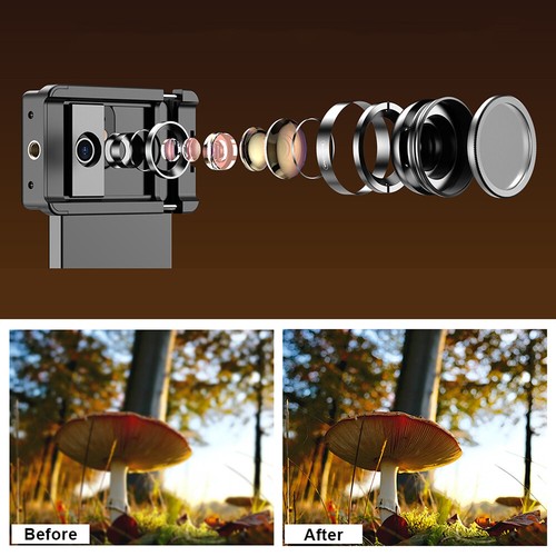 Apexel 100mm 10X Makro Objektiv Kit mit CPL Filter Objektivclip für Smartphone D4R5 - Bild 7 von 12