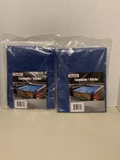 Tool Bench Hardware Blue Strong Plastic Tarps 4x6 Ft. Waterproof 2 Pack (Q)