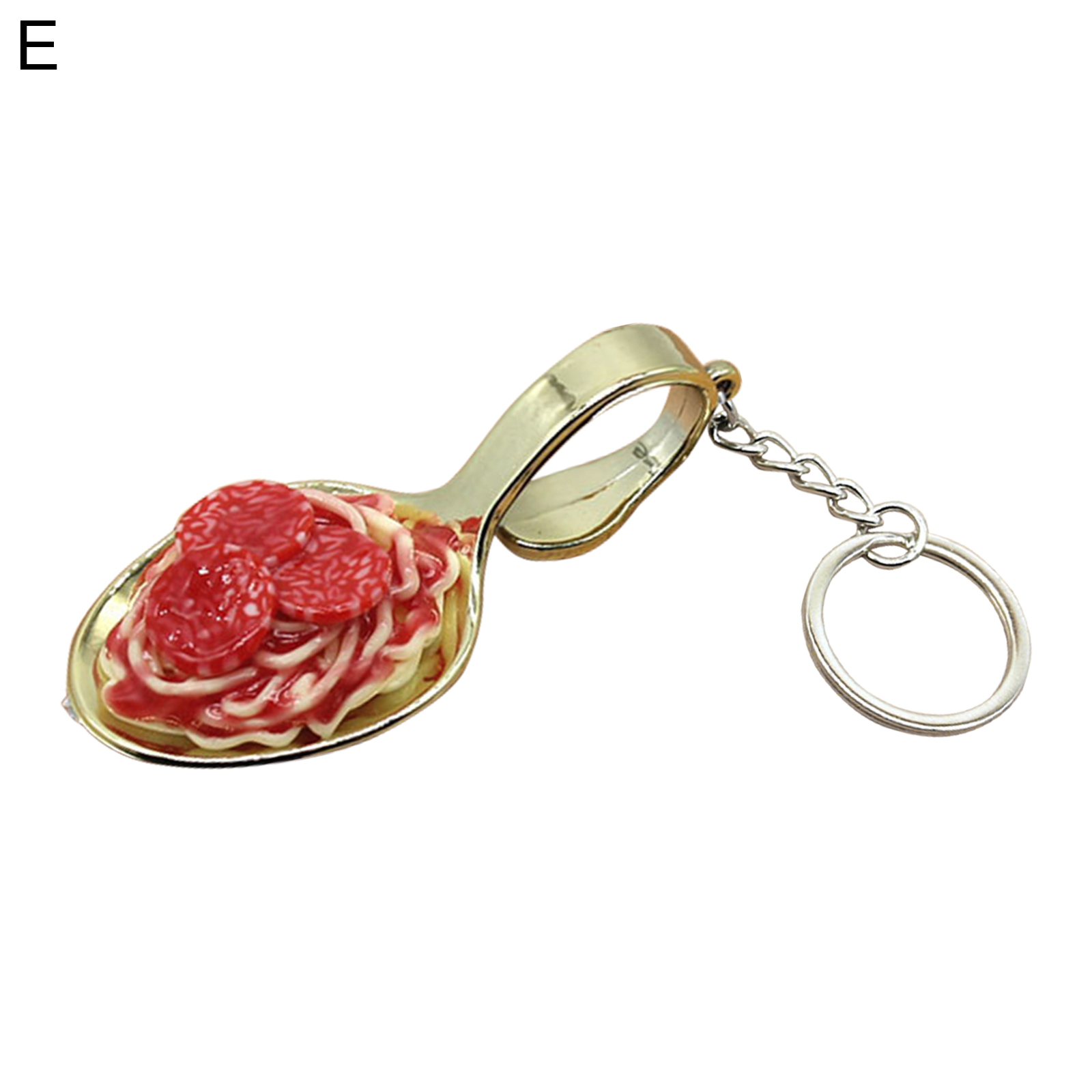 Unisex Key Ring Novelty Exquisite Double Yolk Egg Spoon Noodles Key
