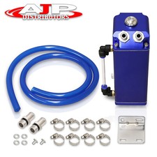 Blue 7x3x2.5 Square Oil Catch Can Tank Reservoir Kit W Drain Plug For Subaru