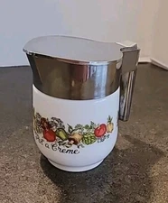 Vintage Gemco Corning Ware Pot a Creme Creamer Pitcher Spice of Life Milk Glass
