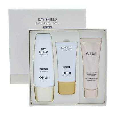 O HUI Day Shield Perfect Sun Black Spezialset 3 Stück SPF50+ PA++++ K-Beauty