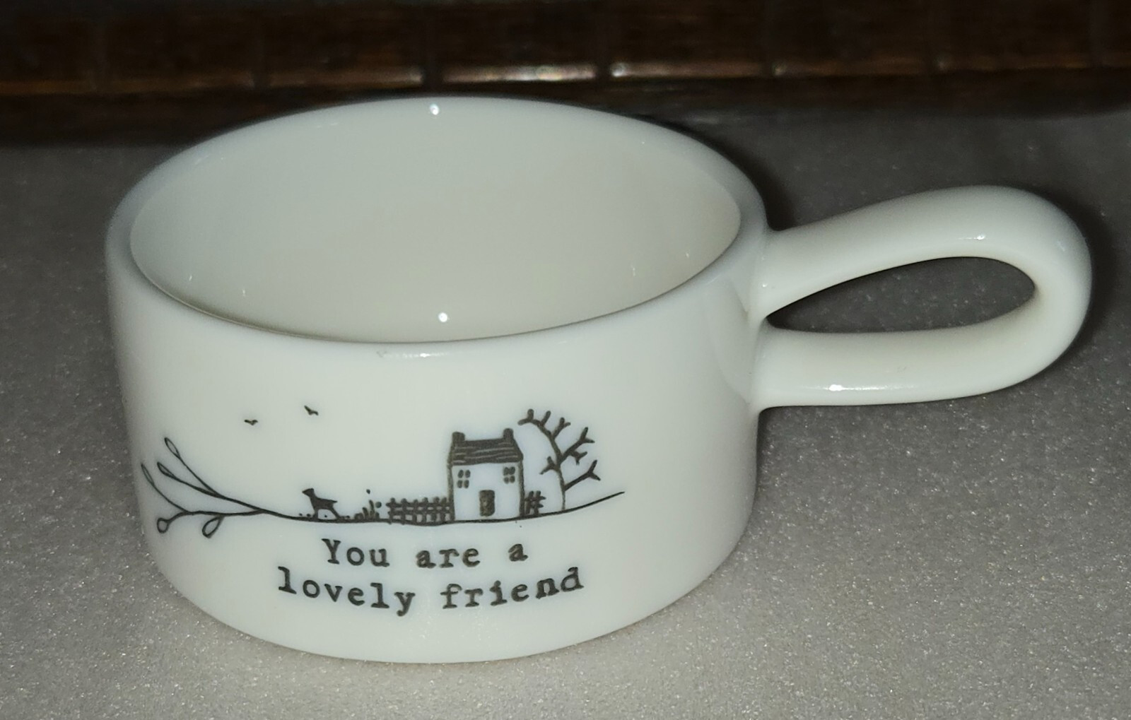 East of India Handled Tea Light Holder - You are a Lovely Friend in Box