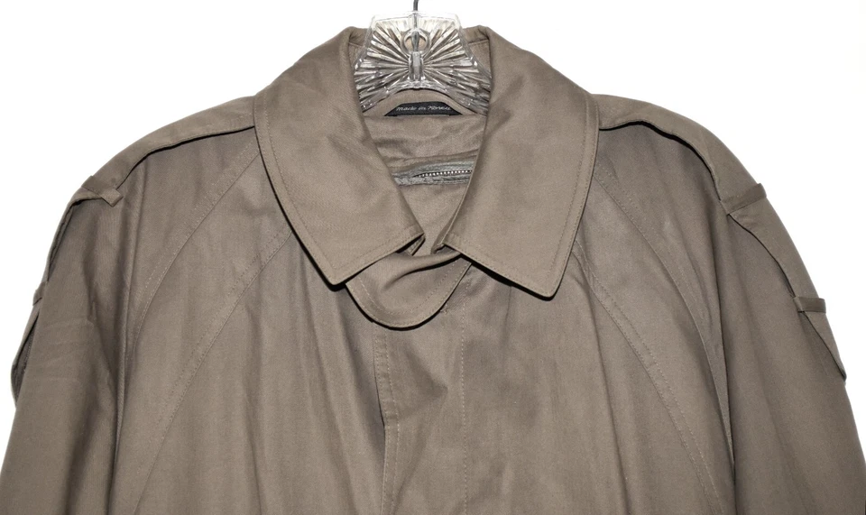Vintage 80s Oleg Cassini Steel Gray w Thermolite Liner Mens Trench Coat Size 40R - Image 3 of 4