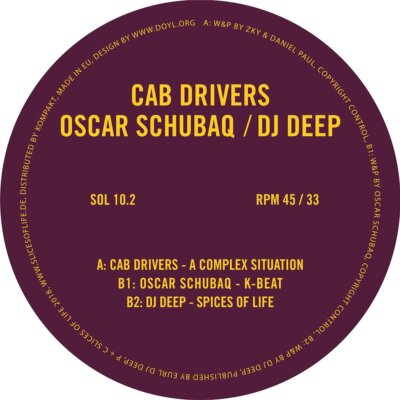 Cab Drivers / Oscar Schubaq / DJ Deep Slices Of Life 10.2 12'' Vinyl 2018