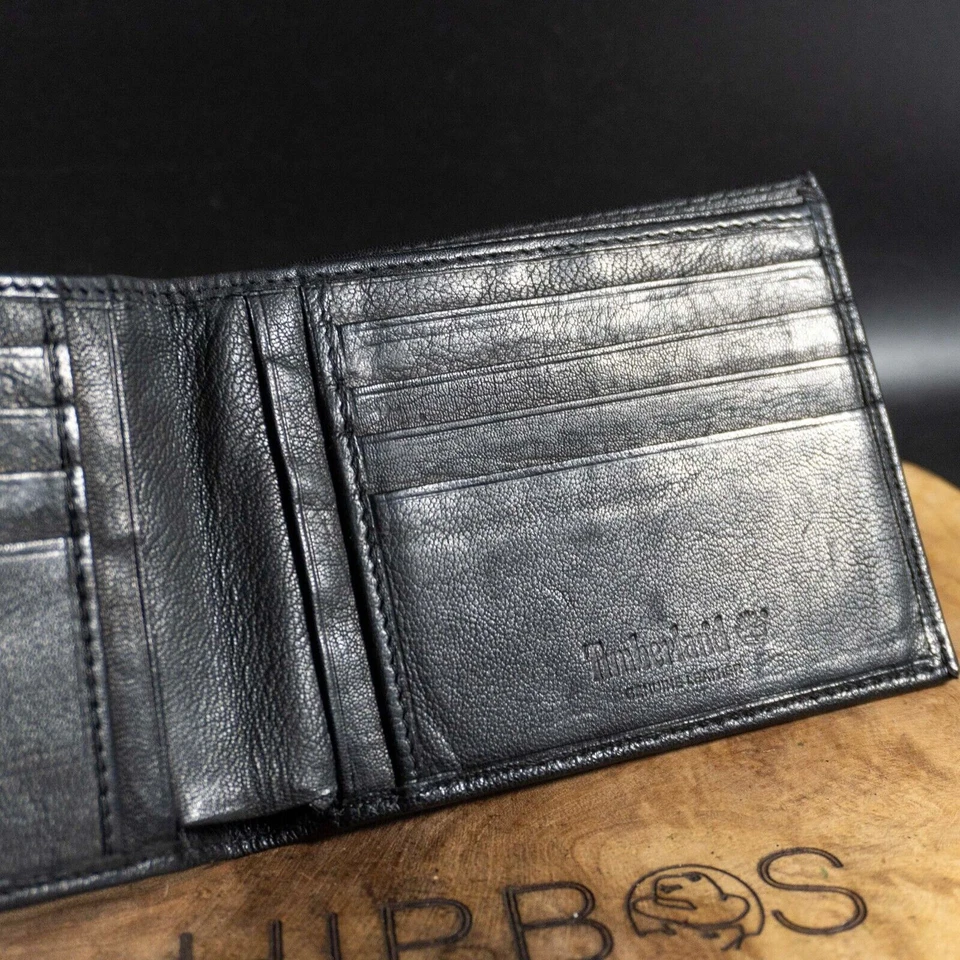 Portafoglio Timberland da uomo bifold in pelle nero - Immagine 4 di 4