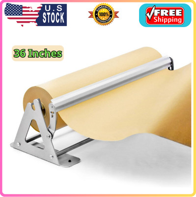 Paper Roll Dispenser and Cutter - Heavy Duty Kraft, Freezer, and Butcher Pape...