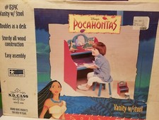 Disney Pocahontas Vanity W/ Stool Made In USA