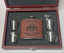 OHIO STATE BUCKEYES 2024-25 NATIONAL CHAMPIONS 6 OZ FLASK OPT PRESENTATION BOX