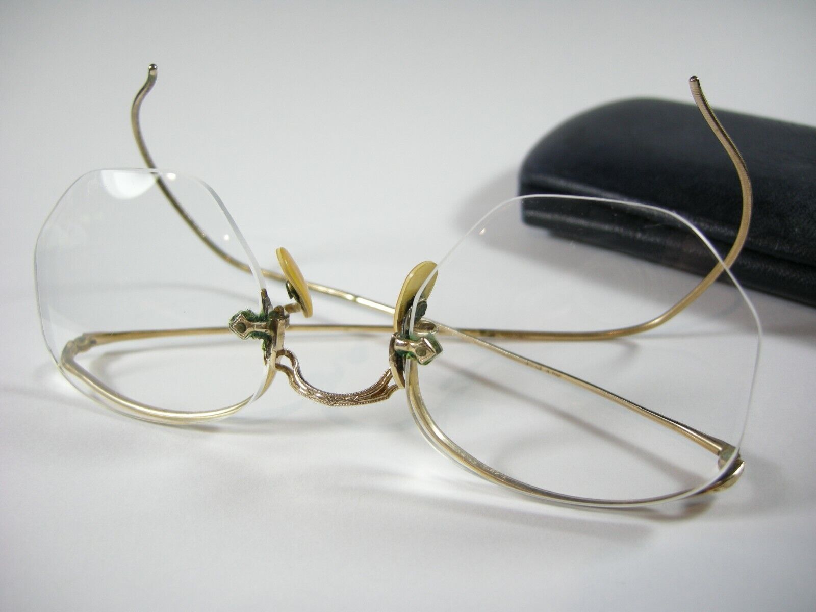 Vintage Eyeglasses Frame Rimless 12K Gold Fill 1930s … - Gem