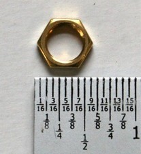Brass Hex Nut for Threaded Tube Nipple for Lamps Lampmaking Supplies