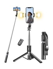 Selfie Stick Tripod with Light, 45'' Selfie Stick with Wireless Remote, Porta...