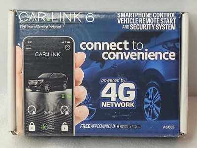 Audiovox CarLink ASCL6 Remote Start/Security 4G Smartphone Control App ~ NEW