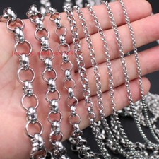 1meter 2.5-12mm Stainless steel Rolo chain Wire Link chain Jewelry findings DIY