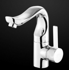 Chrome Swivel Brass Bathroom Faucet Lavatory One Hole/Handle Mixer Tap 2nf098