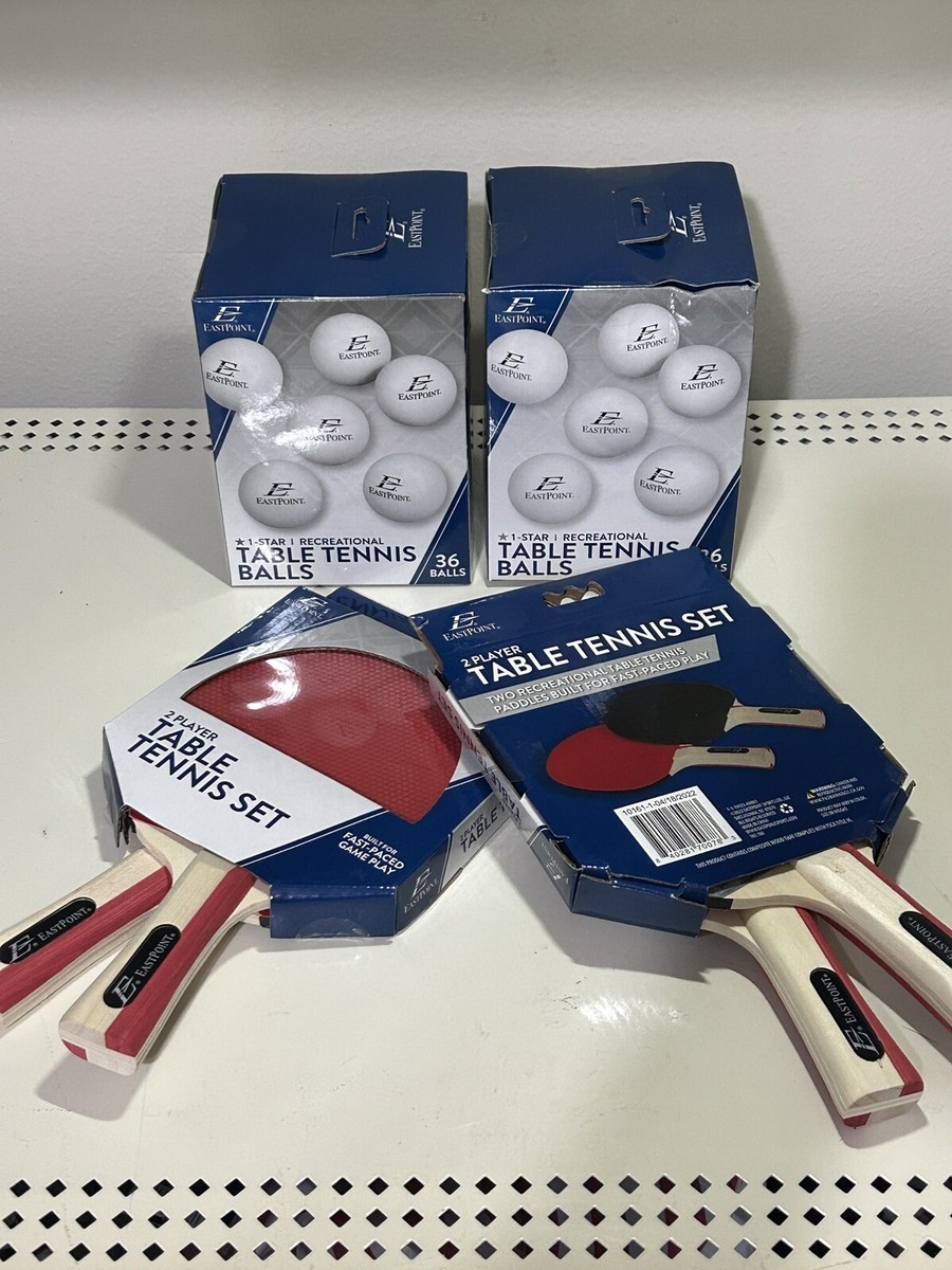 NWT sealed East Point EPS Table Tennis (4) Paddles & (72) Ping
