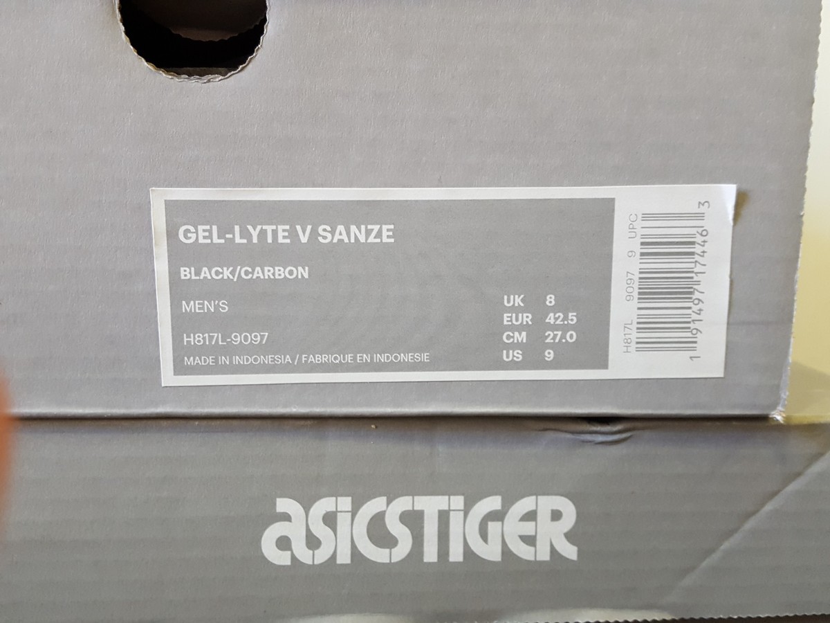 Asics Tiger Gel -Lyte V Sanze H817L-9097 Black/Carbon Men's