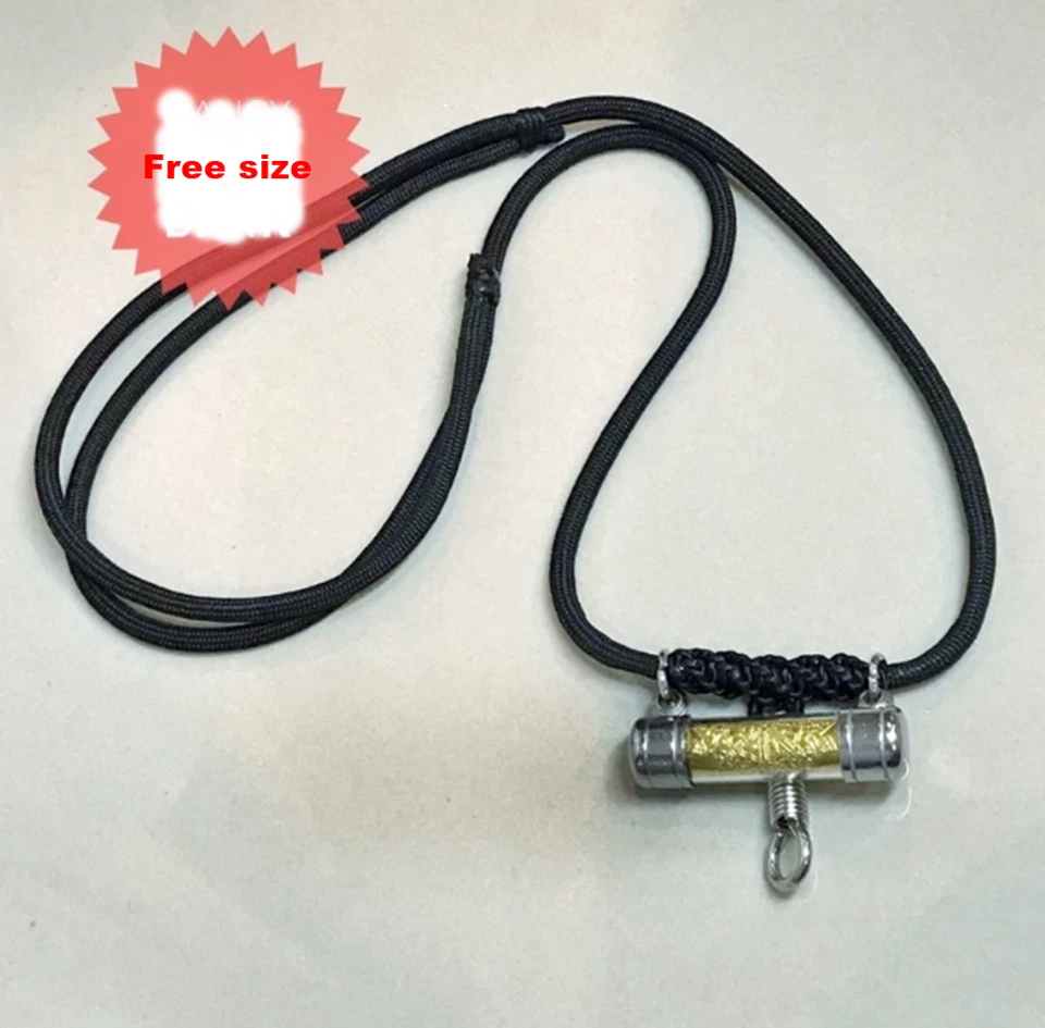 Collar Takrud Hoja de Oro Mantra Colgante Takrut 8 Tid Talismán Amuleto Tailandés Foto 3 de 4