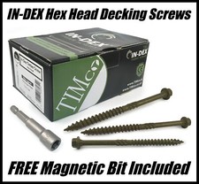 Boxes of 6.7 HEX Head Landscape Wood Screws Decking Sleeper Timber Fix IN-DEX