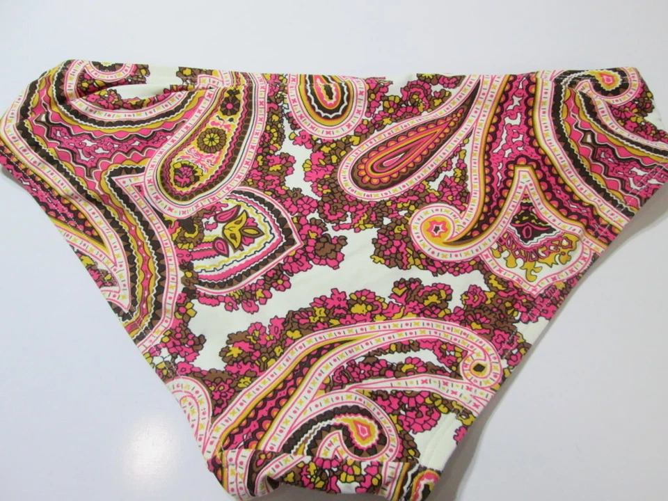 DKNY Womens Size S Bikini Bottom Pink/White Hipster Ring Side Paisley Swimwear - Image 2 of 4