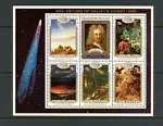 O344   Cook Islands  1986  space  Halley's Comet   sheet of 5 & label   MMH
