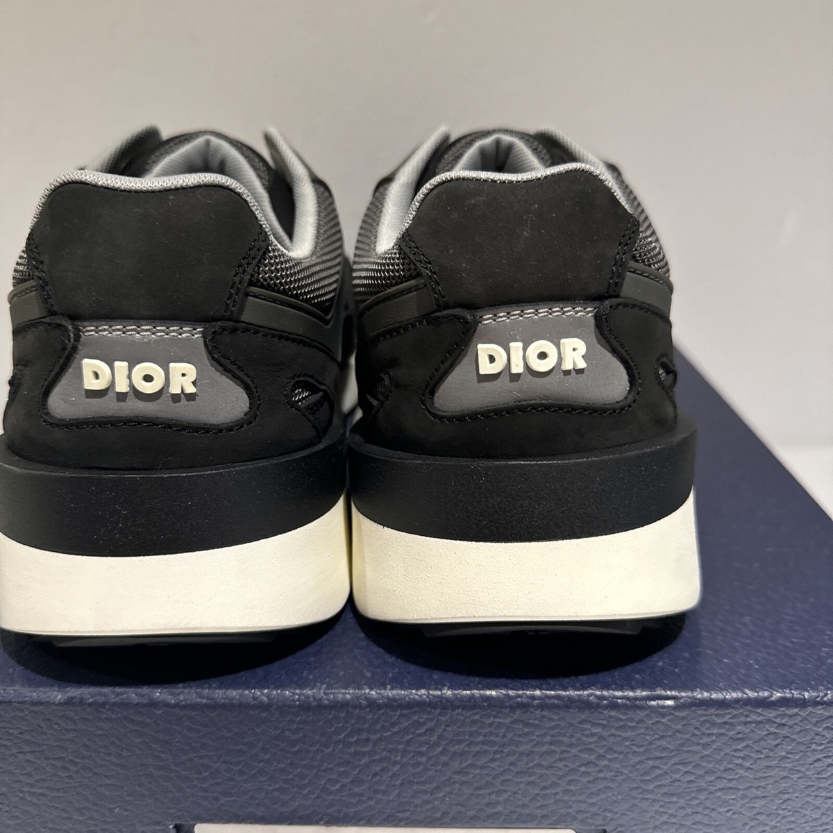 CHRISTIAN DIOR ~ B29 SMOOTH CALF MESH SUEDE ~ # 968 BLACK CHRISTIAN DIOR ~ B29 SMOOTH CALF MESH SUEDE ~ # 968 BLACK
