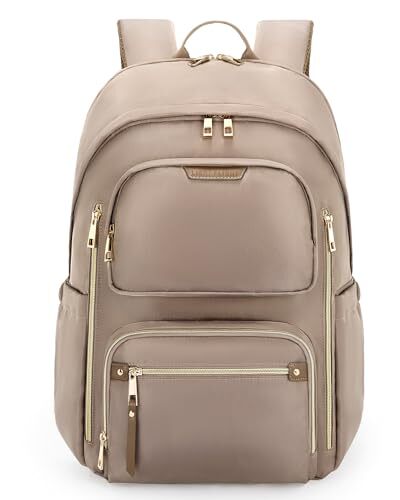 Stylish Champagne Women's Laptop Backpack Fits 15.6 Inch for Travel & Work