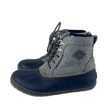 Sperry Top Sider Boys Sz 3 Rain Snow Duck Boot Wool Blend Lace Up