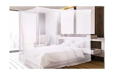 No-See-Um mesh Square Mosquito Net for Queen Size Bed 2 Openings Ne... Fast Ship