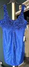 Alexia Admor Blue Sleeveless Ruffle Dress Size XS Cocktail Party Evening Large