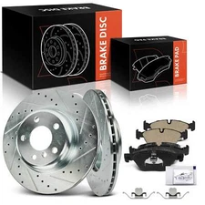 6Pcs Front Drilled Brake Rotor & Ceramic Brake Pad for BMW F10 528i 528i xDrive