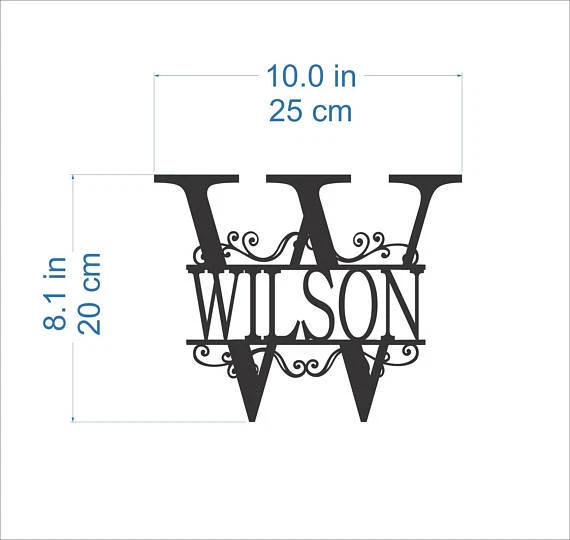 Personalized Name Sign Split Letter Initial Outdoor Metal Custom Monogram - Image 3 of 4