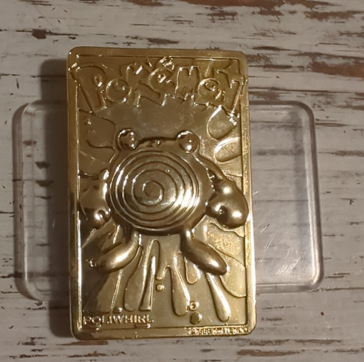 Pokemon Gold-Plated Poliwhirl Card Burger King 1999 Collectible
