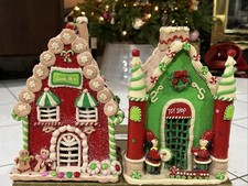 RAZ Imports Lighted Gingerbread House Set Vintage Adorable