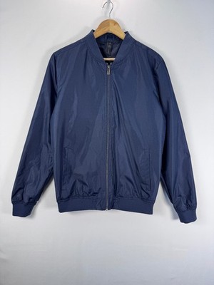 Soul Star Navy Blue Bomber Jacket Mens Medium Lightweight Full Zip Windbreaker