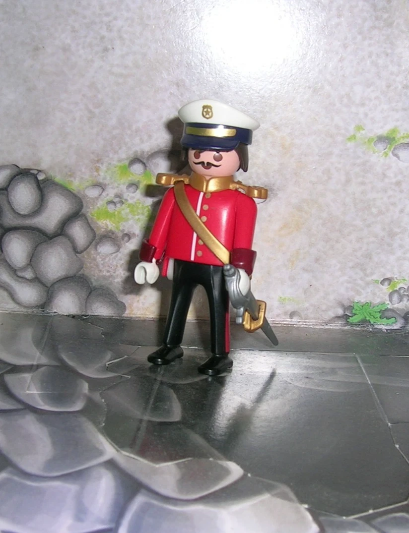 4 PERSOS 3 soldats 1 amiral anglais Redcoat tunique rouge pirate