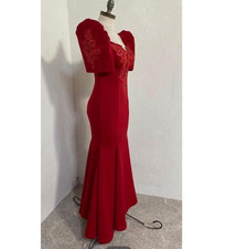 Filipiniana Long Dress Mestiza Sleeve RED