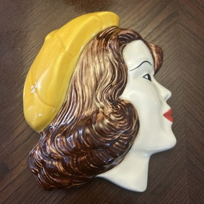 Moorland Chelsea Works Burslem Art Deco Stil Gesichtsmaske Plakette