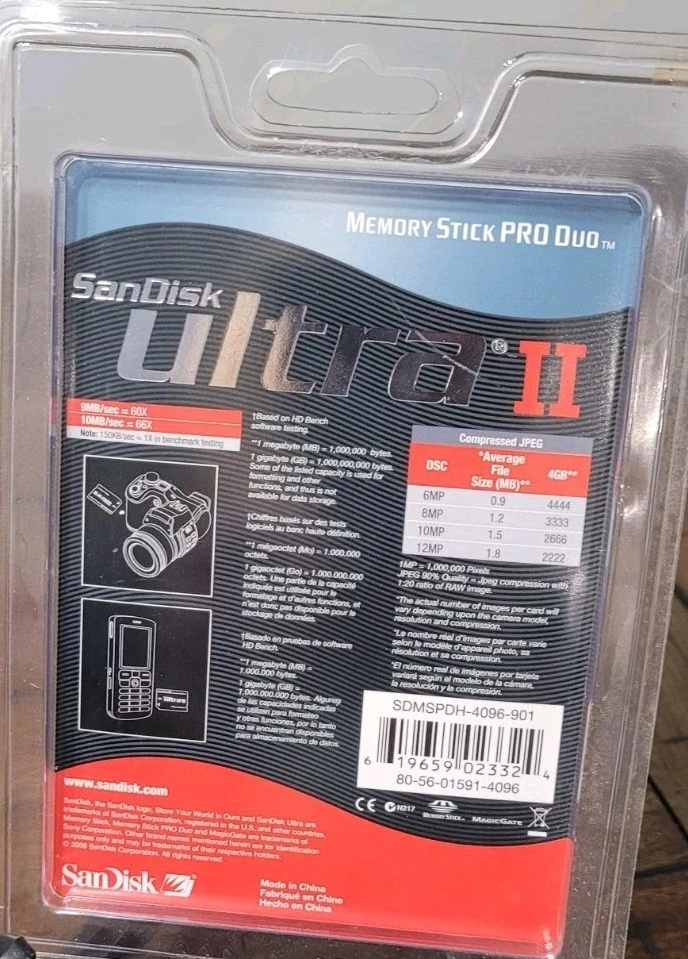 SanDisk Ultra II 4.0 GB Pro Duo Memory Stick Adapter Read Write Magicgate - Image 3 of 4