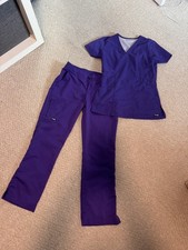 Women  s Grey  s Anatomy Scrubs Set Top Small Bottoms Small Petite