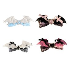 Novelty Lace Bows Braid Holder Bat Wing Hair Clip Female Halloween Headdress