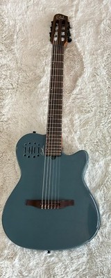 Godin Multiac Mundial Arctik Blue Nylon Acoustic Electric Guitar with Gig Bag