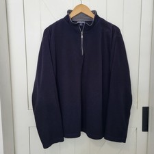 Lands' End Lightweight Fleece Quarter Zip Pullover Men's XL Navy Blue