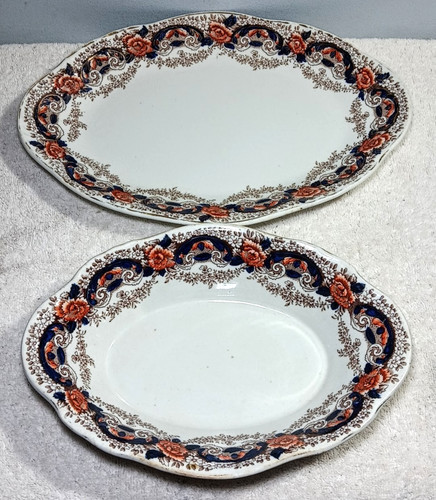 Dunn Bennett & Co. "Clarion" Imperial Semi China Oval Platter and Bowl