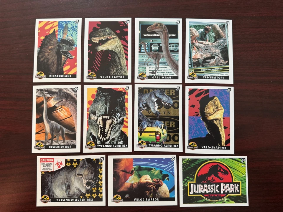 Juego casi completo Topps Jurassic Park 1993 81/88, juego de pegatinas 1-11 y 72 dupes Foto 3 de 3
